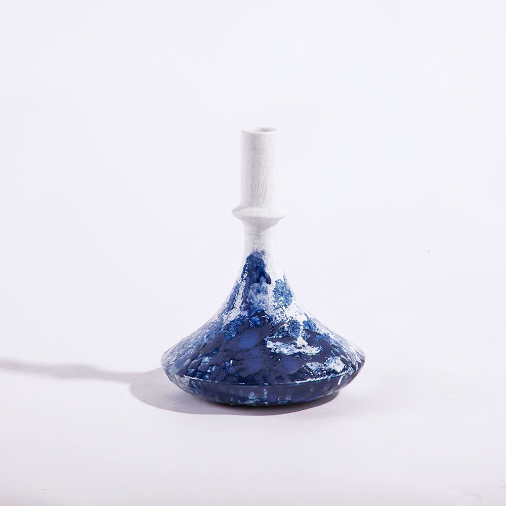 Blue & White Conical Vase with Long Neck - Medium 608663