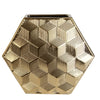 Gold Ceramic Hexagonal Vase with Cube Detail - Large FAAD14C