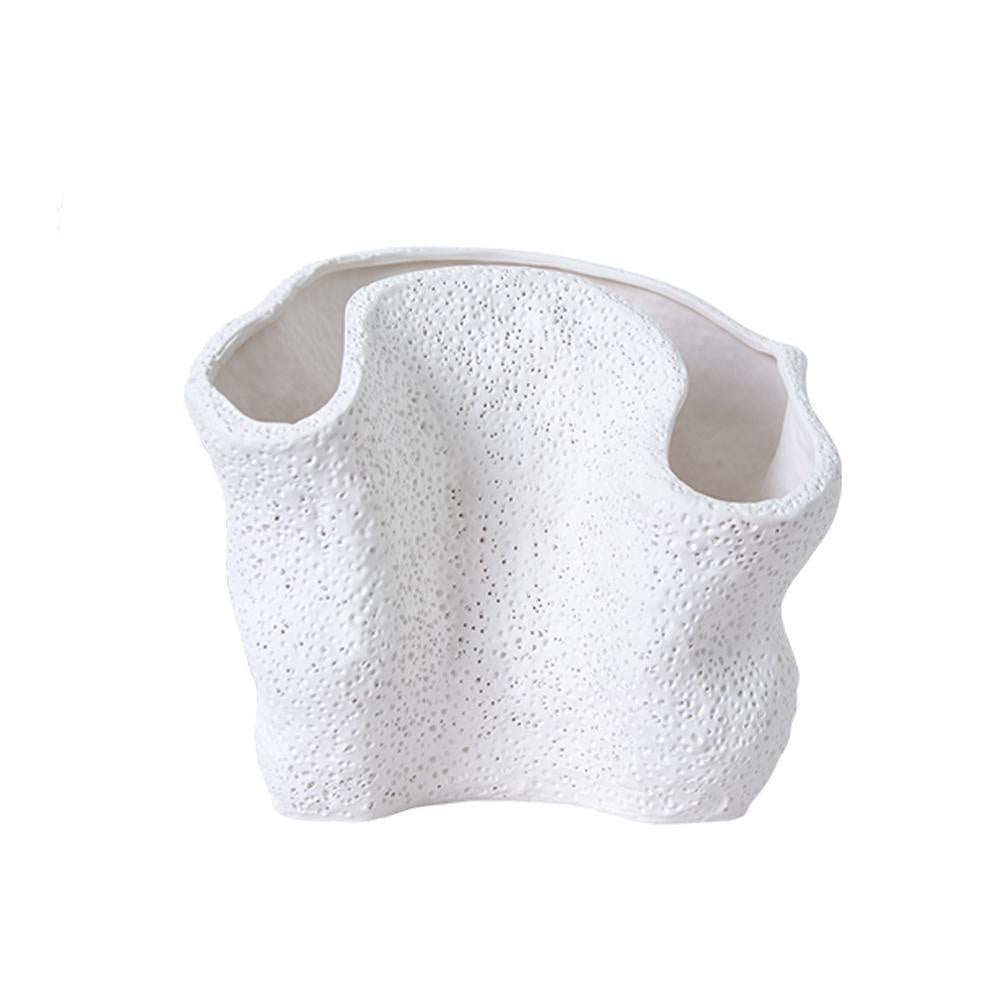 White Ceramic Organic Shaped Vase FA-D2096B