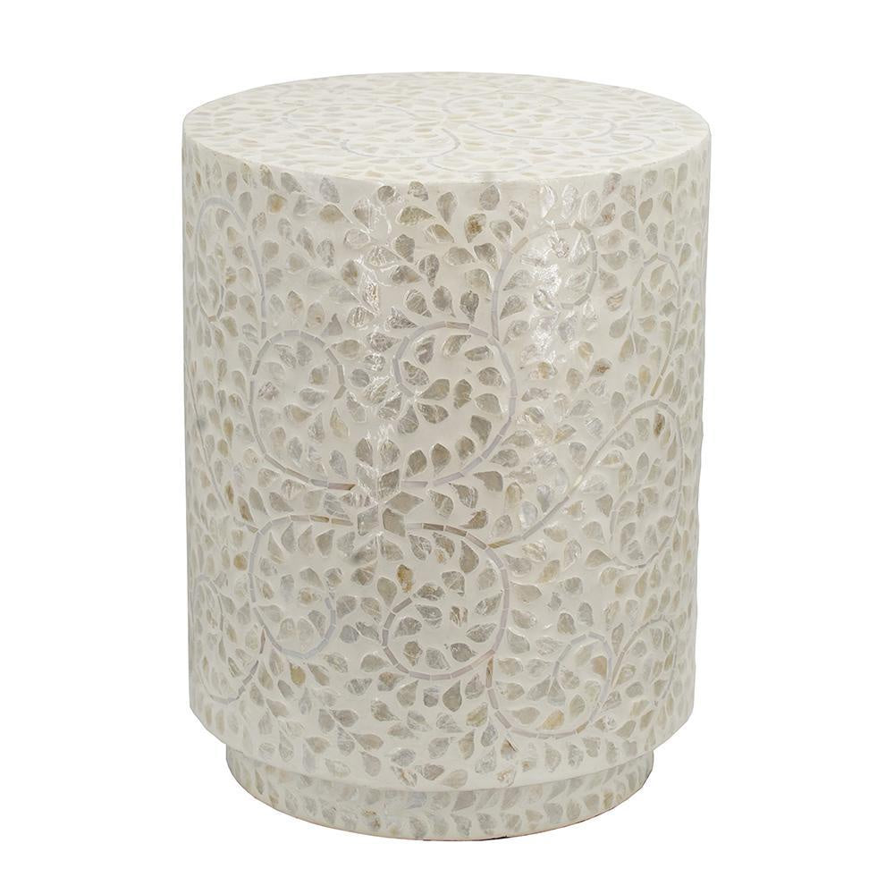 Ivory Capiz Shell Stool 49921