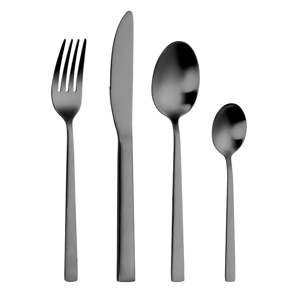 Liam 4-Piece Flatware Set - Mirror Black TD-4069-B