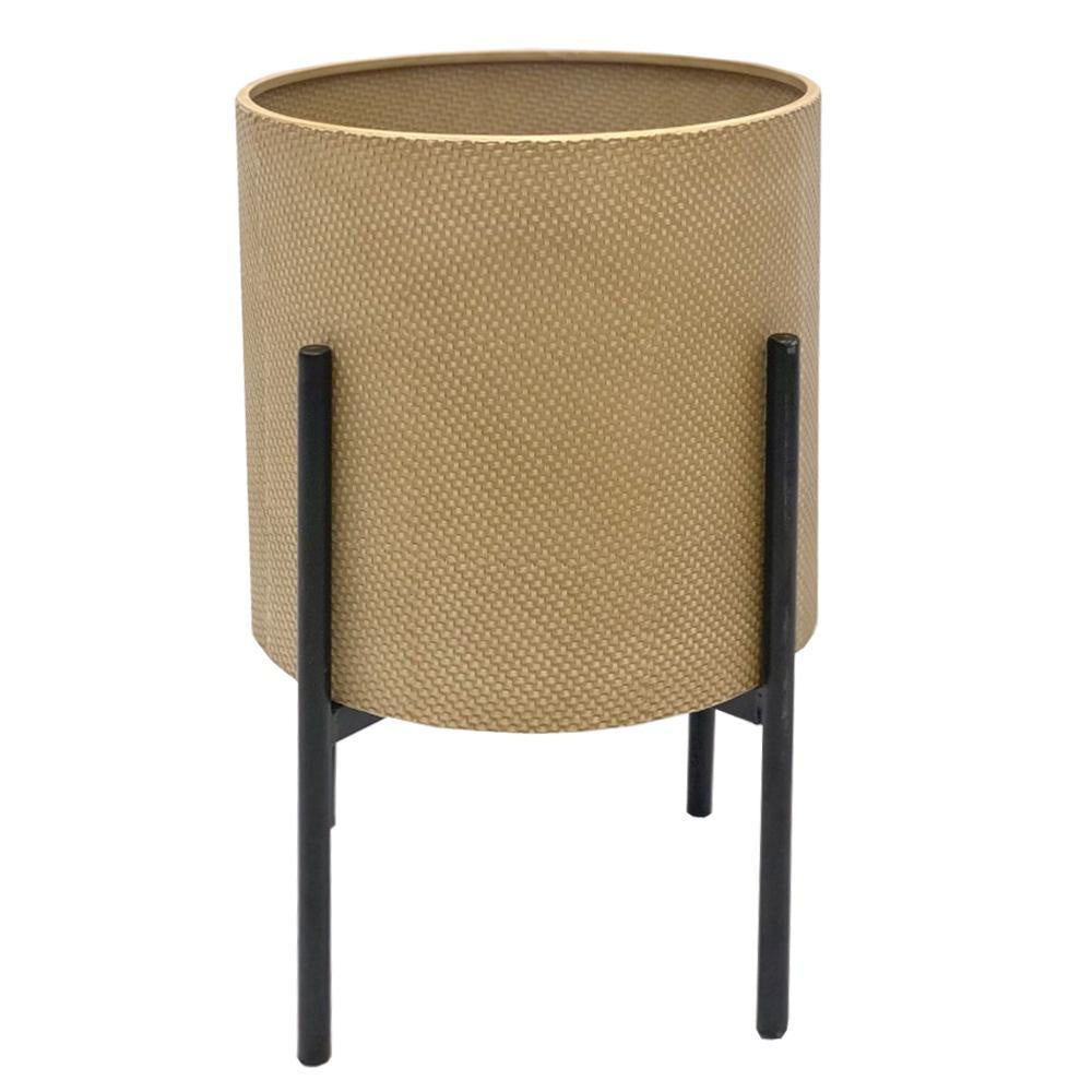 Natural Metal Planter with Black Stand 19191 الغراس