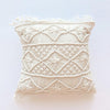 Ivory Macrame Cushion with Tassels وسادة