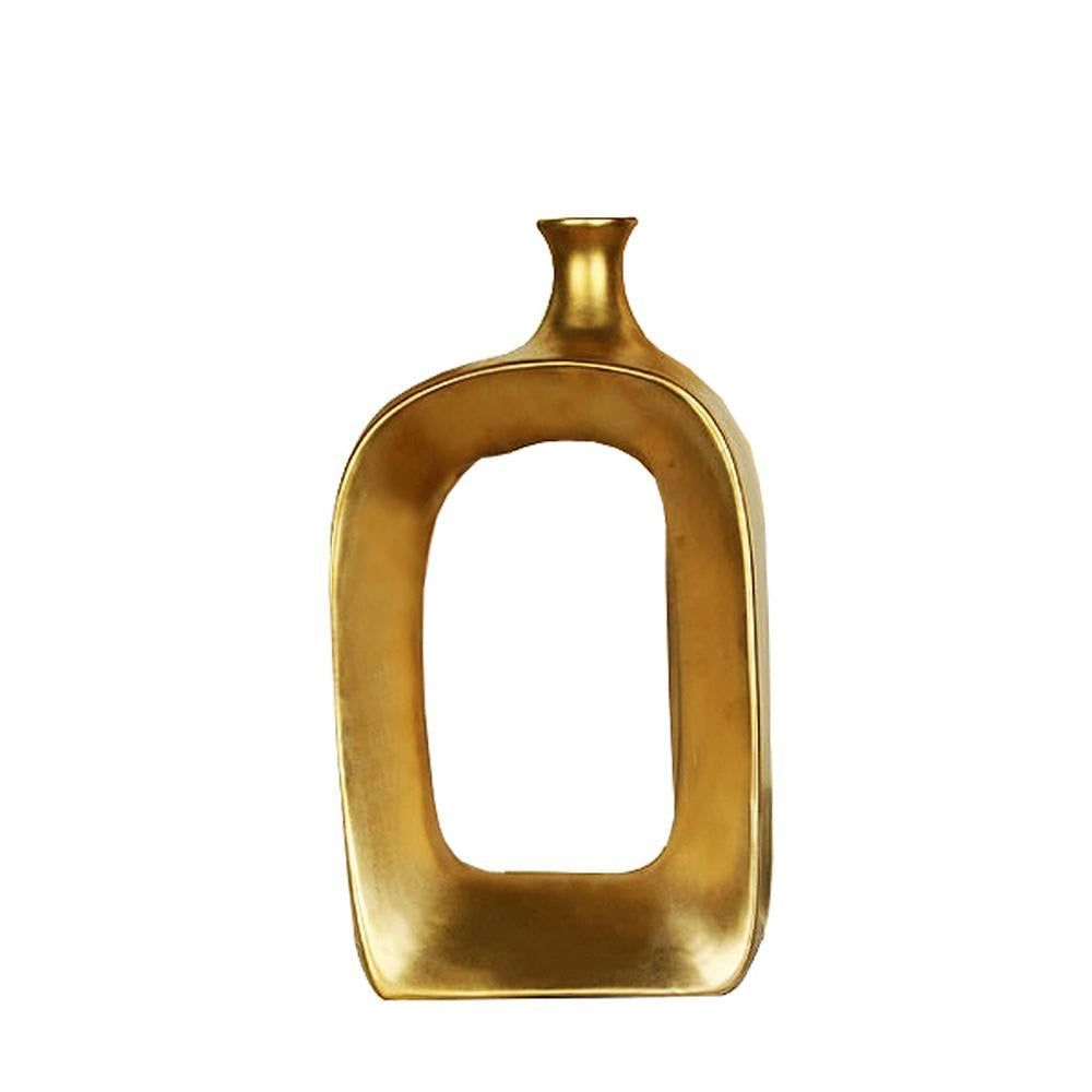 Gold Ceramic Block Diagram Vase - Small FA-D1917C