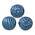 Set of 3 Blue Ceramic Orbs 1157