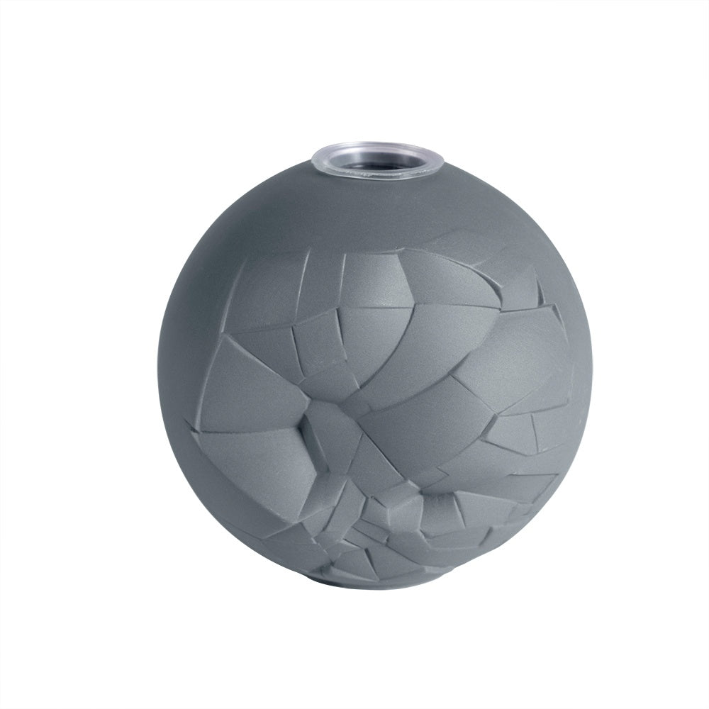Dark Grey Porcelain Round Vase with Cracked Effect CY4074C