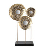 Gold Floral Décor on Stand with Mirror Detail FC-W1918