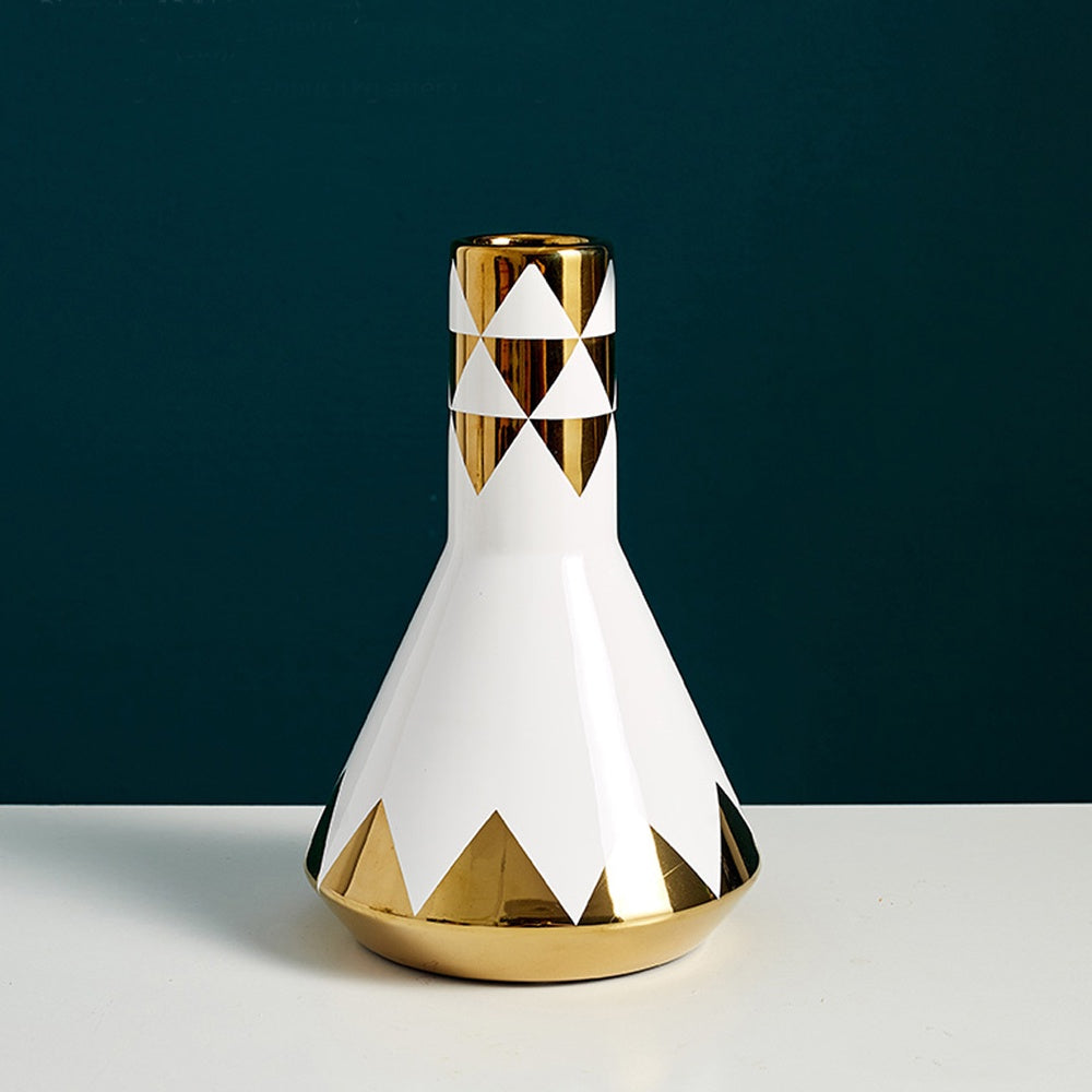 White & Gold Ceramic Vase SHCE4134