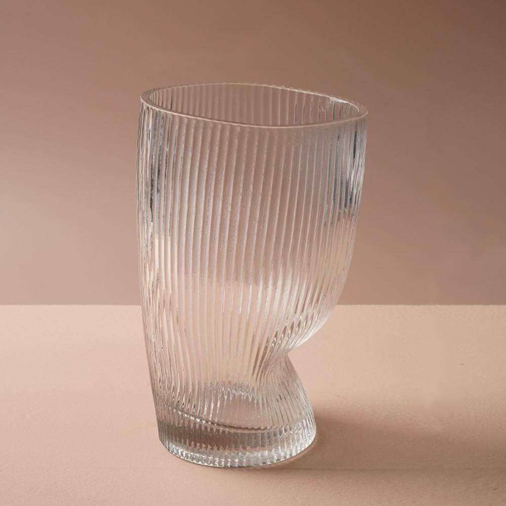 Ribbed Glass Sculptural Vase FB-010-C