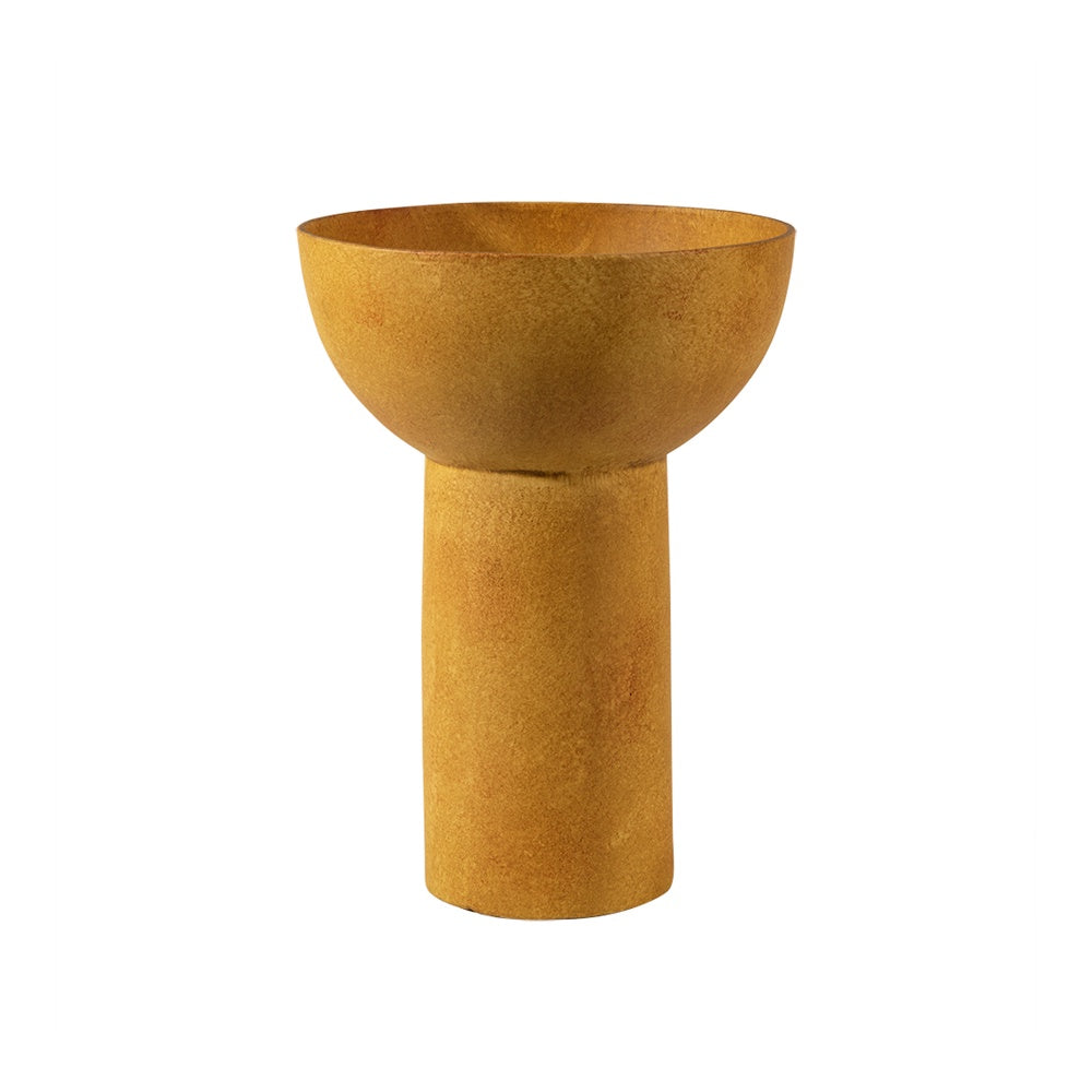 Ochre Ceramic Pedestal Bowl - Medium ML01404626Y2