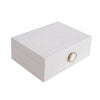White Leather & Brass Decroative Box Large