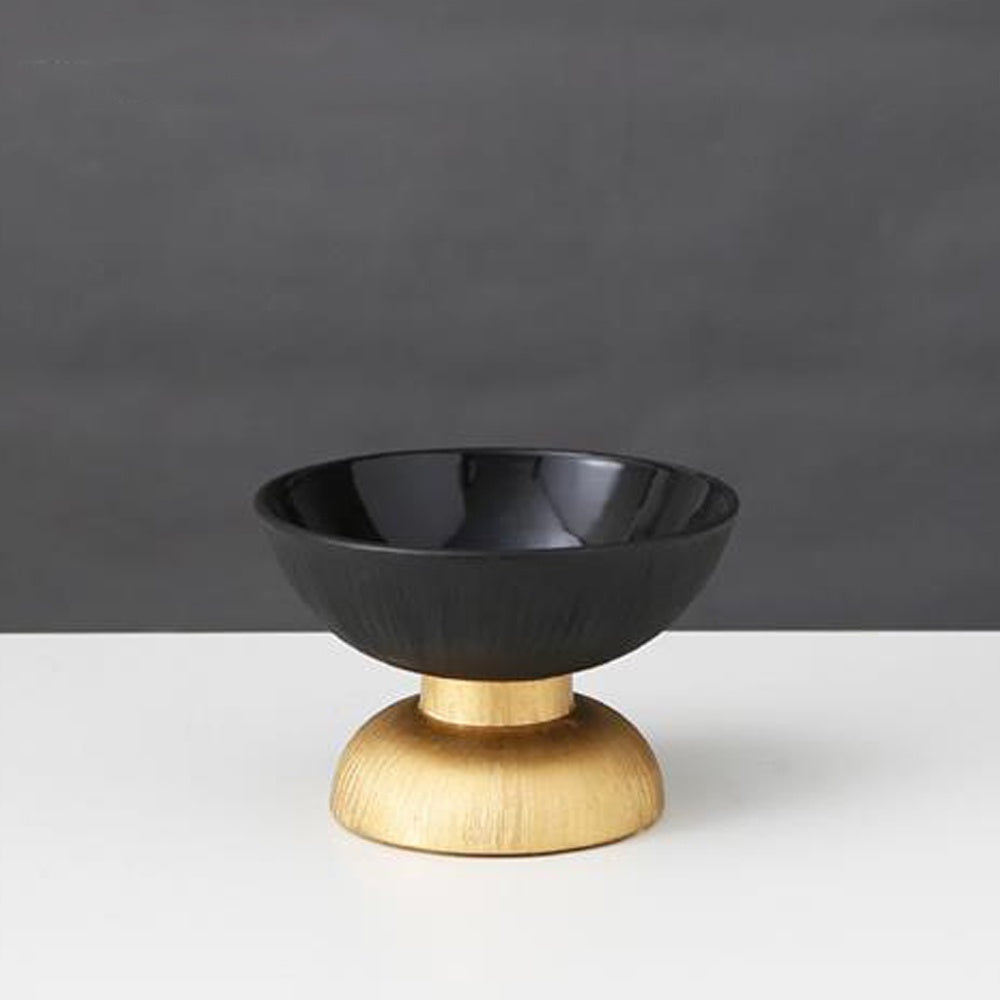 Black & Gold Ceramic Bowl LT581-M