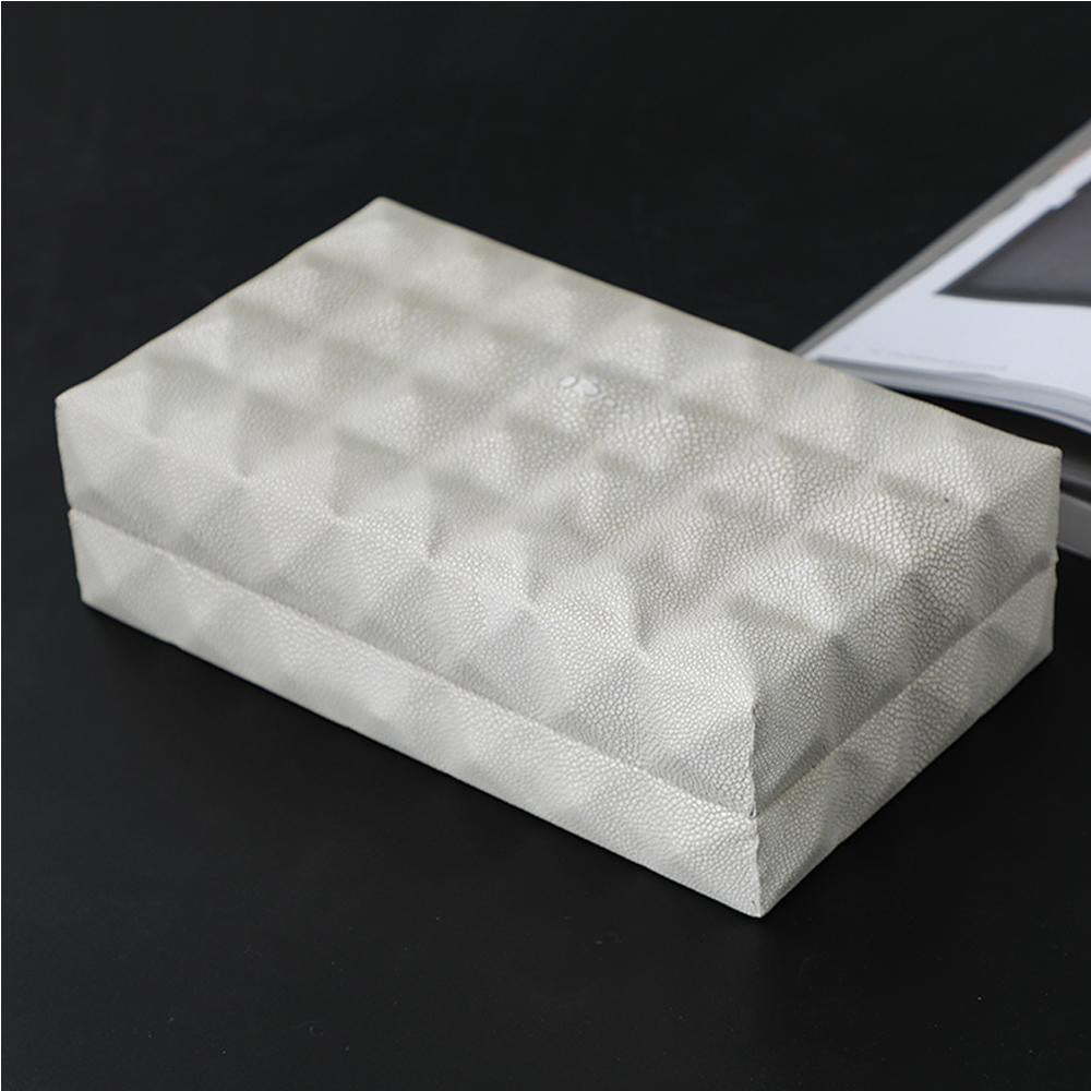 Beige Leather Decorative Box - Medium DX190621S