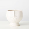 White Half Face Ceramic Planter مزهرية