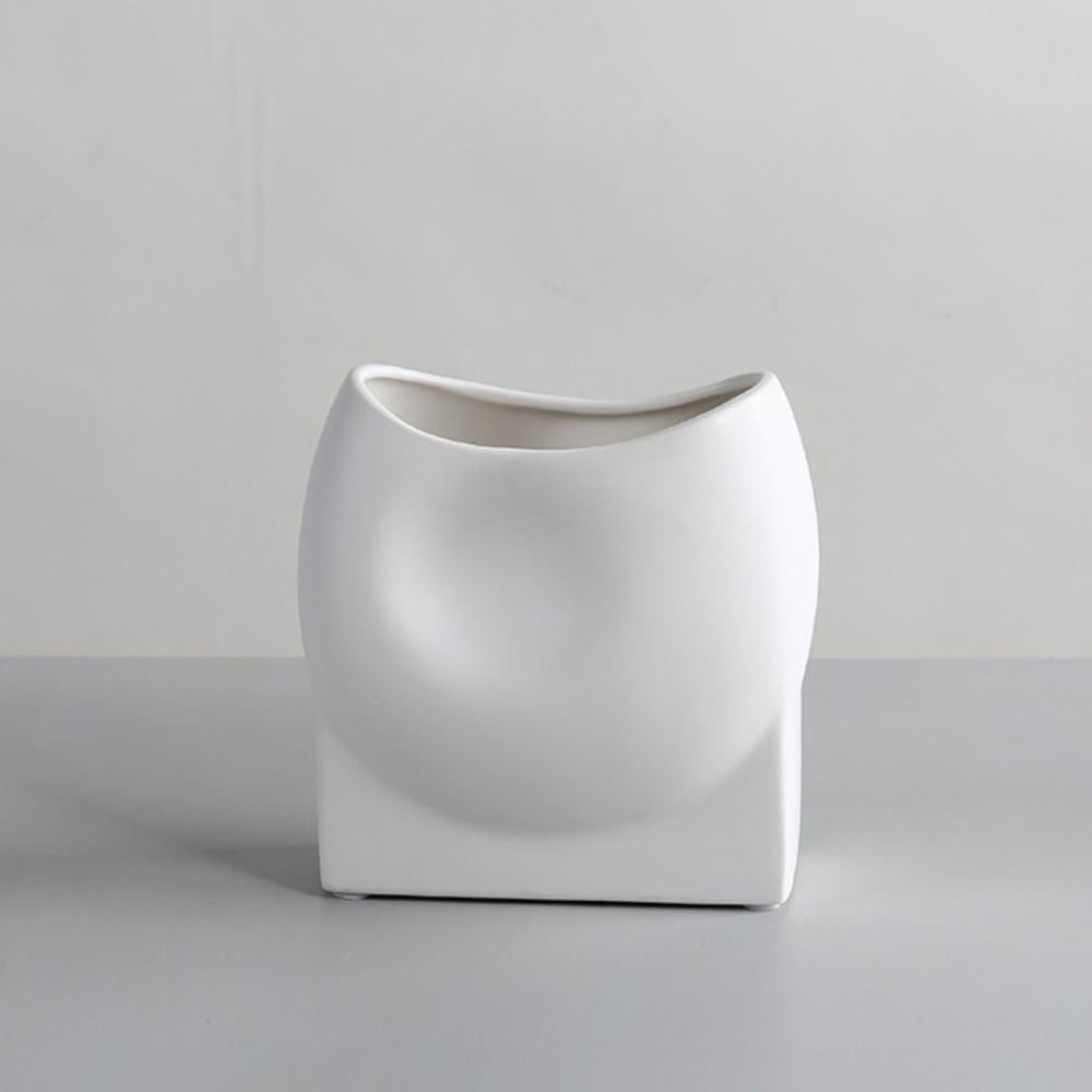 White Ceramic Abstract Vase X2029-W
