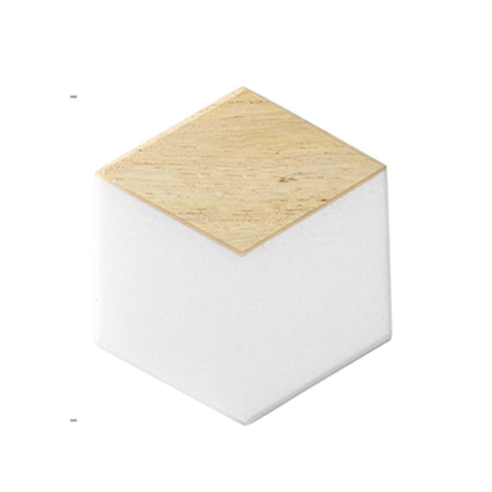 Marble & Wood Hexagon Coaster - Light 1148-L-H
